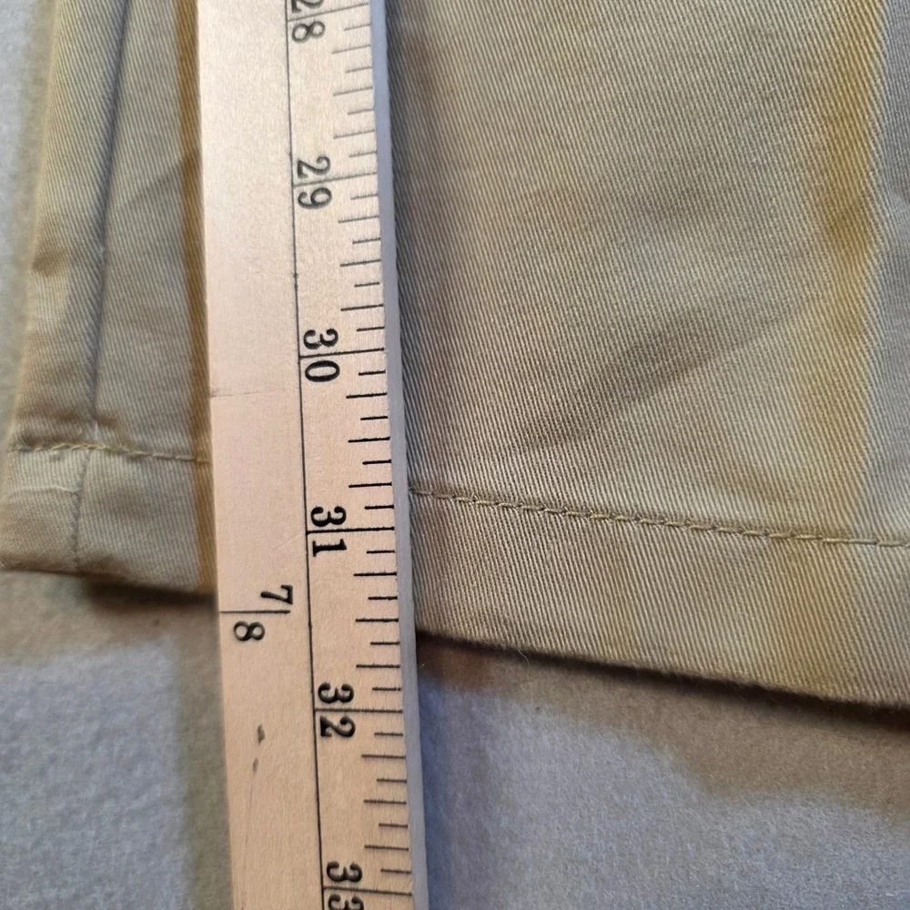 St Johns Bay Mens 40x32 Pleated Chino Pants Khaki Tan Easy Care Distressed Work